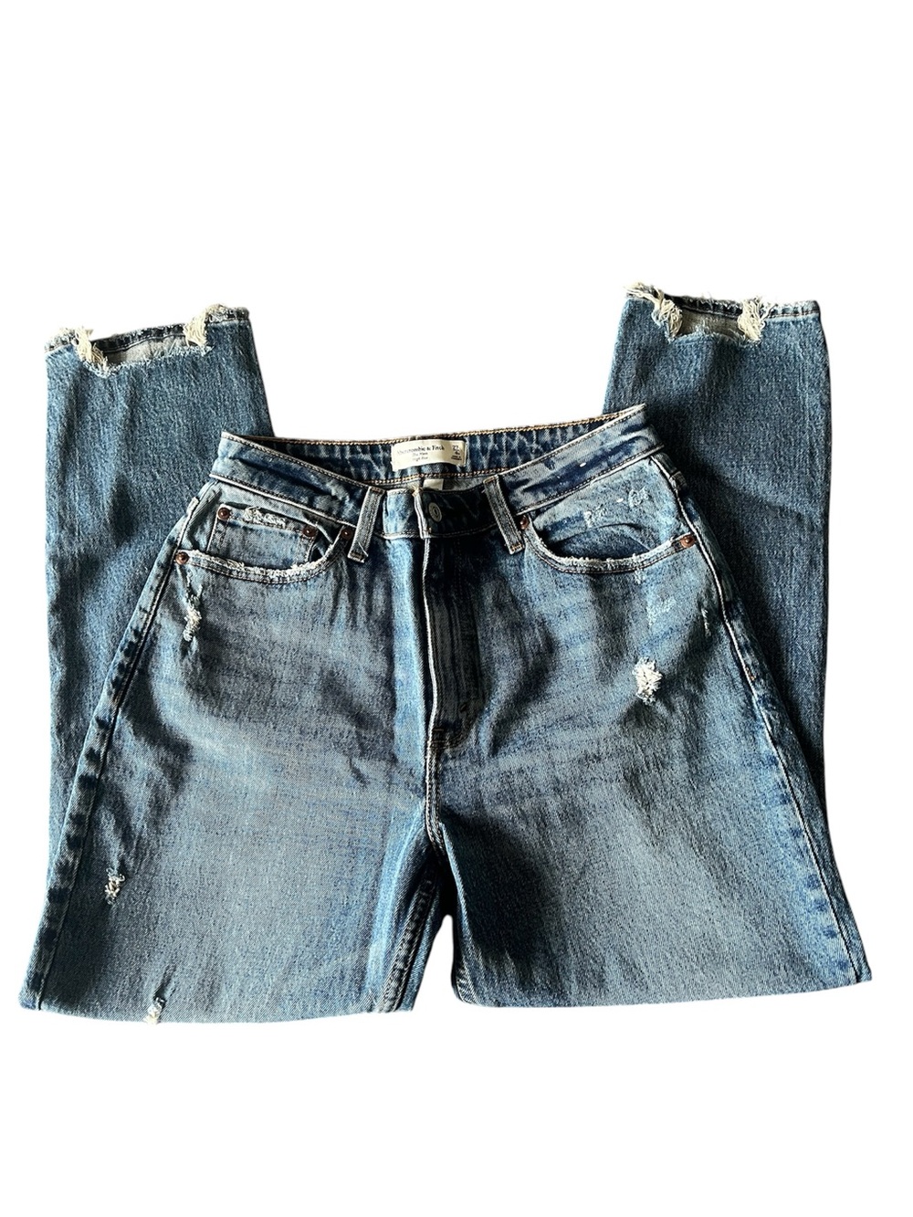 Abercrombie & Fitch Distressed Light Blue Boyfriend Jeans
